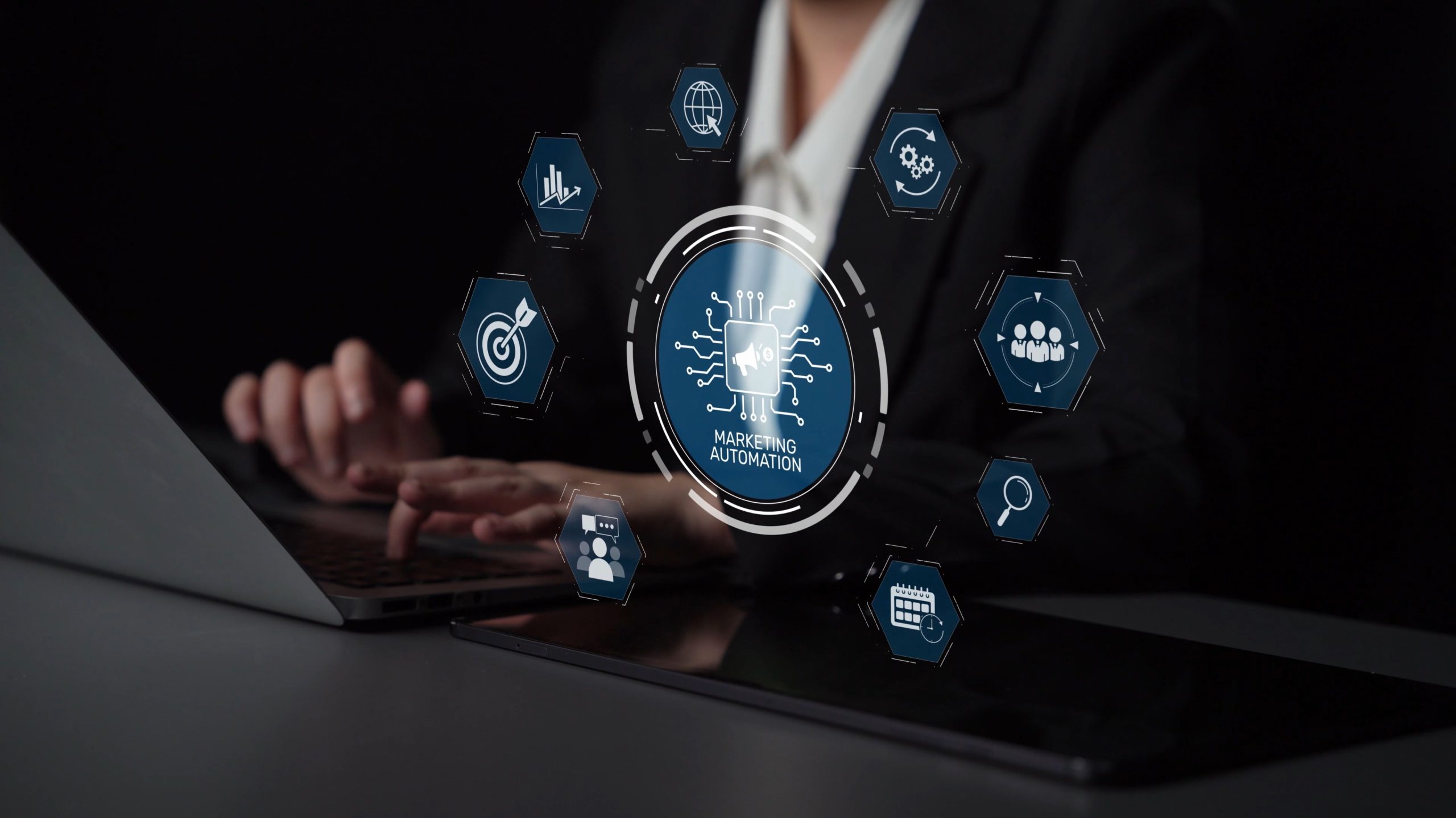Marketing automation diagram showcasing AI-driven campaign workflow Muxer